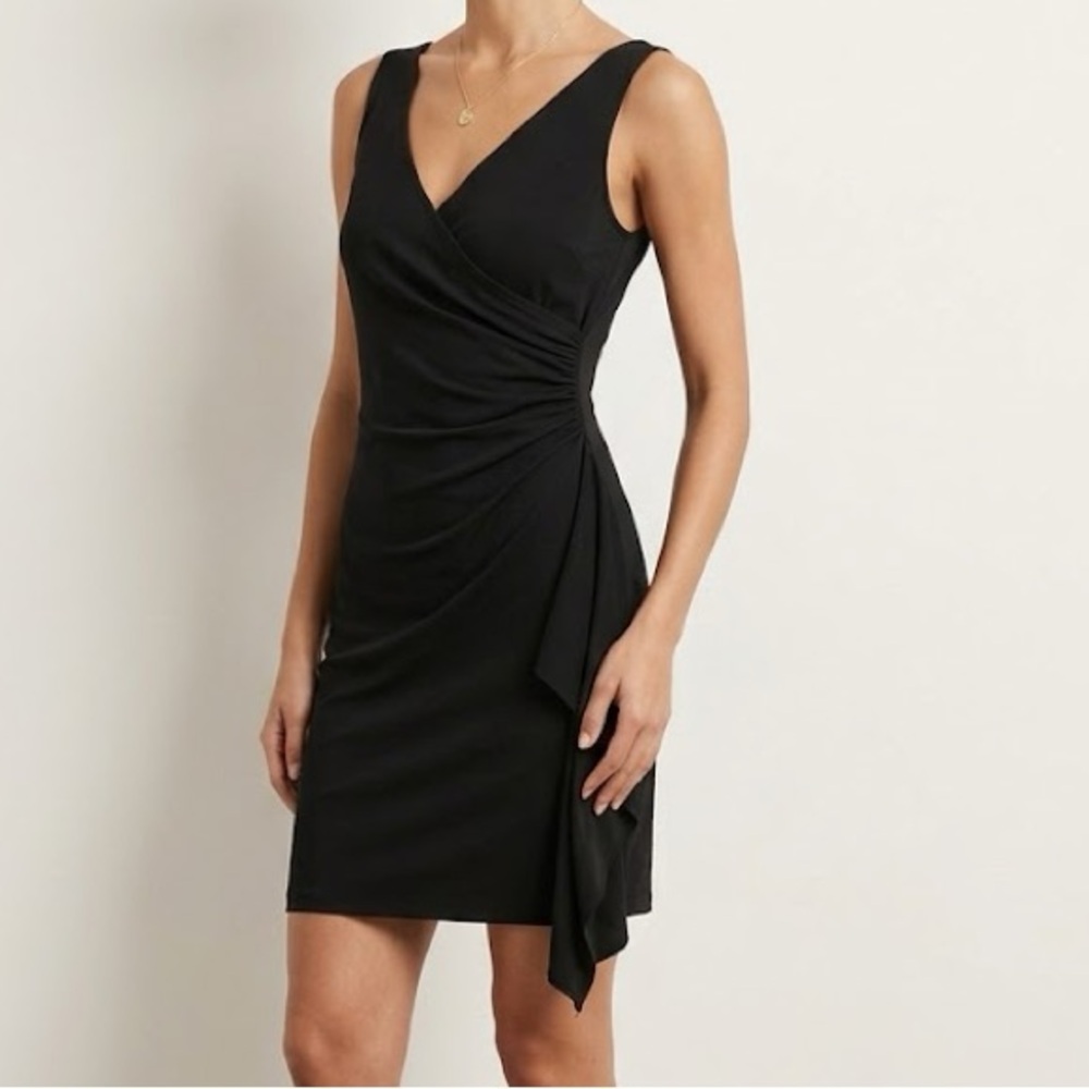 Vintage 90s Jump Apparel Black Ruched Mini Dress 6